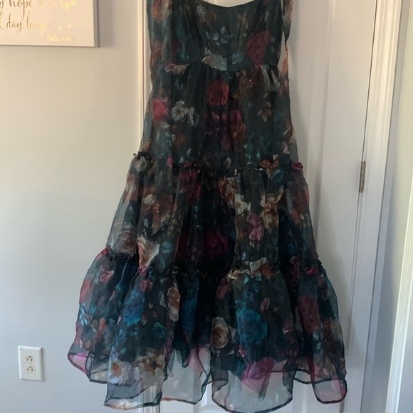 Francesca’s Collections Ivanna Alahna Tiered Floral‎ Maxi Dress XS party chiffon - Picture 6 of 16